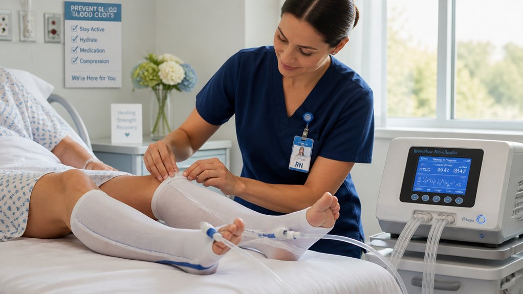 compression stockings and pumps