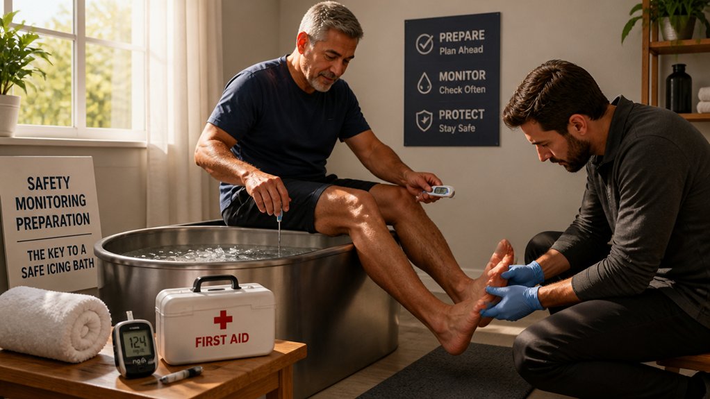 diabetic icing bath safety
