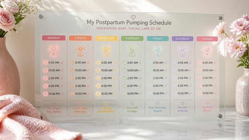 consistent postpartum pumping schedule